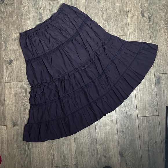 Sold! Dark purple maxi skirt with lace trim and ruffles #gothic #whimsygoth - Picture 4 of 5
